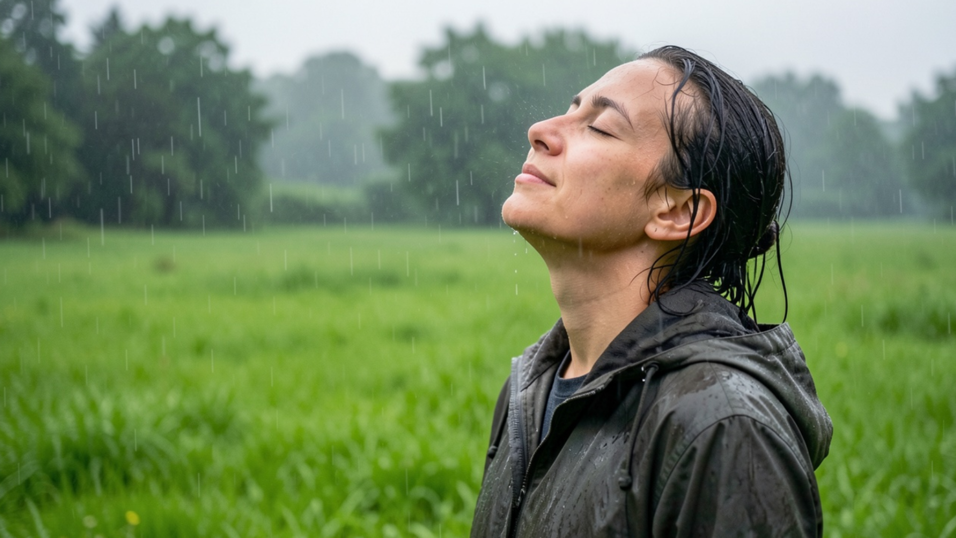 下雨天城市雨滴與朦朧光影