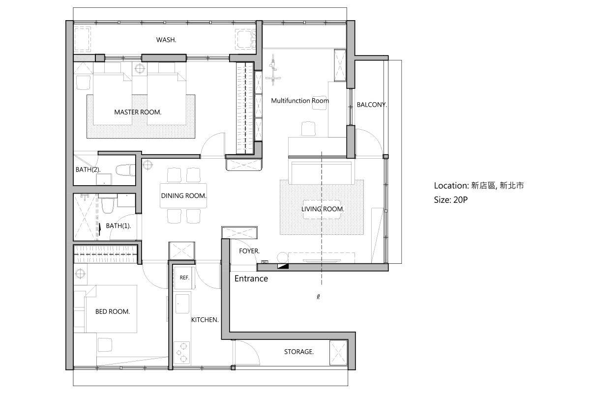 新店｜時光原境｜20 坪_平面圖