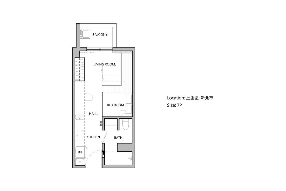 三重｜白域輕居｜7 坪_平面配置