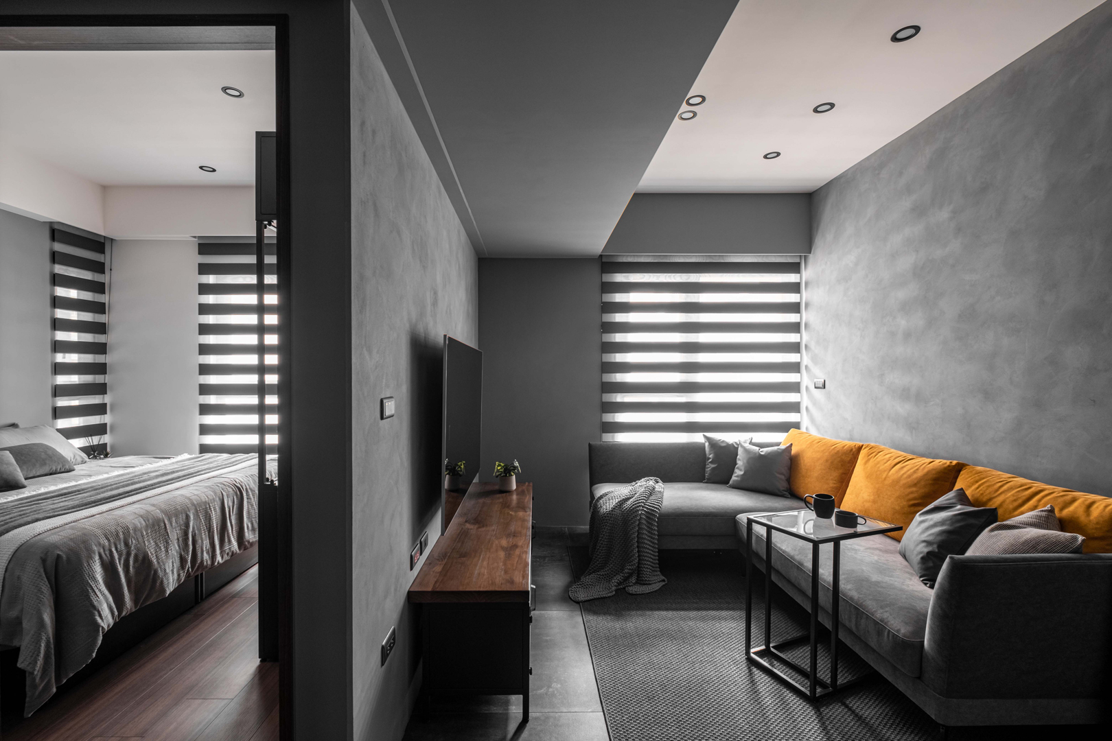 中和石墨光域_客廳看向主臥