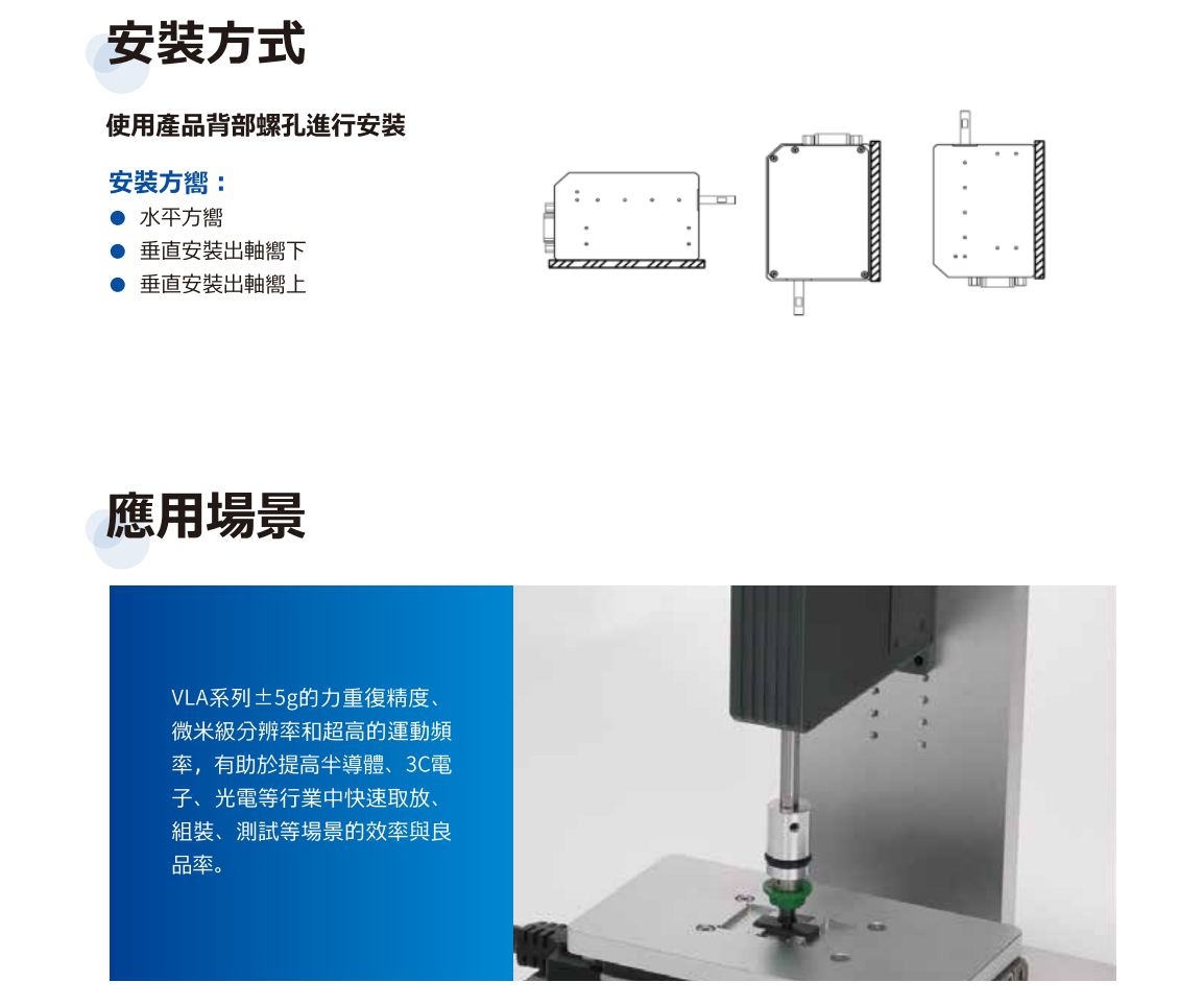 VLA音圈線性馬達